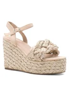 Espadryle damskie - DeeZee Espadryle KL-E2125-1 Beżowy - miniaturka - grafika 1