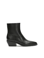 Kozaki damskie - Klasyczne czarne kowbojki z gładkiej skóry - miniaturka - grafika 1