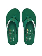 Klapki i japonki męskie - Tommy Hilfiger Japonki Patch Hilfiger Beach Sandal FM0FM05435 Zielony - miniaturka - grafika 1