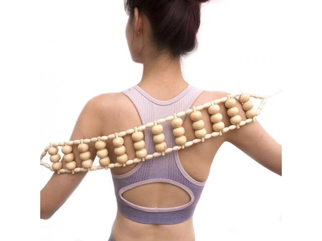 Masażer do pleców ciała kręgosłupa roller drewniany