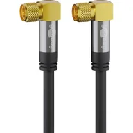 Kable - Goobay Kabel antenowy satelitarny czarny (135 dB typ), 4X ekranowany pozłacany, wtyczka F 90° > gniazdo F 90° 1,0 m czarny (PC-186-VDE-5M) - miniaturka - grafika 1