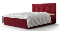 Łóżka - Czerwone łóżko kontynentalne tapicerowane welurem - Alviero - miniaturka - grafika 1