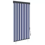 Rolety - vidaXL Roleta zewnętrzna, 100x250 cm, niebiesko-biała - miniaturka - grafika 1