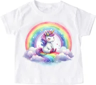Koszulki dla dziewczynek - koszulka z tęczą na dzień tęczy do przedszkola unicorn203 - miniaturka - grafika 1