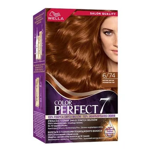Wella Color Perfect 7, farba do włosów, 6/74 bursztyn ciemny blond, 50ml - Farby do włosów i szampony koloryzujące - miniaturka - grafika 1