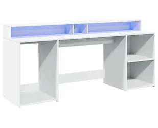 Elior Podświetlane biurko 200 cm białe F1-G58 - Biurka - miniaturka - grafika 1