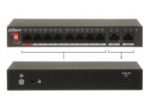 Switch POE PFS3010-8ET-96-V2 8-PORTOWY DAHUA NOWY MODEL - Akcesoria do monitoringu - miniaturka - grafika 3