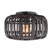 Lampy stojące - Brilliant Lamp Glasini lampa stołowa 44cm czarny mat/dymione szkło czarny aluminium 1x C35, E14, 25 W - miniaturka - grafika 1