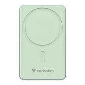 Powerbanki - Verbatim, powerbank z ładowaniem bezprzewodowym, 5V, ładowanie telefonu, 32228, 10000mAh, Mocowanie magnetyczne, Zielony - miniaturka - grafika 1