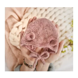 Bonetka Brudny róż Baby Alpaka + Merino - Czapki dla dzieci - miniaturka - grafika 1