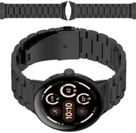 Akcesoria do smartwatchy - Bizon Pasek ze stali nierdzewnej Strap Watch Aura do Google Pixel Watch 3 / 2 / 1 41 mm, czarny - miniaturka - grafika 1