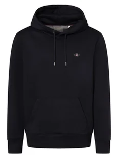 Gant Męska bluza z kapturem Mężczyźni Materiał dresowy niebieski jednolity, S - Bluzy męskie - miniaturka - grafika 1