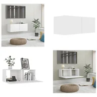 Szafki RTV - vidaXL Szafka pod TV biała 80x30x30 cm materiał drewnopochodny - Szafka pod TV - Szafki pod TV - Meble pod TV - Kredens - miniaturka - grafika 1