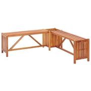 Ławki ogrodowe - vidaXL Ogrodowa ławka narożna z donicą, 150x150x40 cm, drewno akacjowe - miniaturka - grafika 1