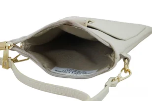 Torebka skórzana / etui na telefon - Beżowe jasne - Etui i futerały do telefonów - miniaturka - grafika 7