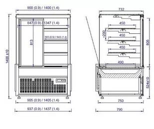 Witryna cukiernicza ARIA 1.4 MAWI - Szafy i witryny chłodnicze - miniaturka - grafika 2