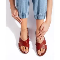 Klapki i japonki damskie - Klapki damskie brązowe Sergio Leone - miniaturka - grafika 1