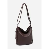 Torebki damskie - Pojemna Elegancka Listonoszka Brązowa Torebka Damska LUIGISANTO Z Zamszem - miniaturka - grafika 1