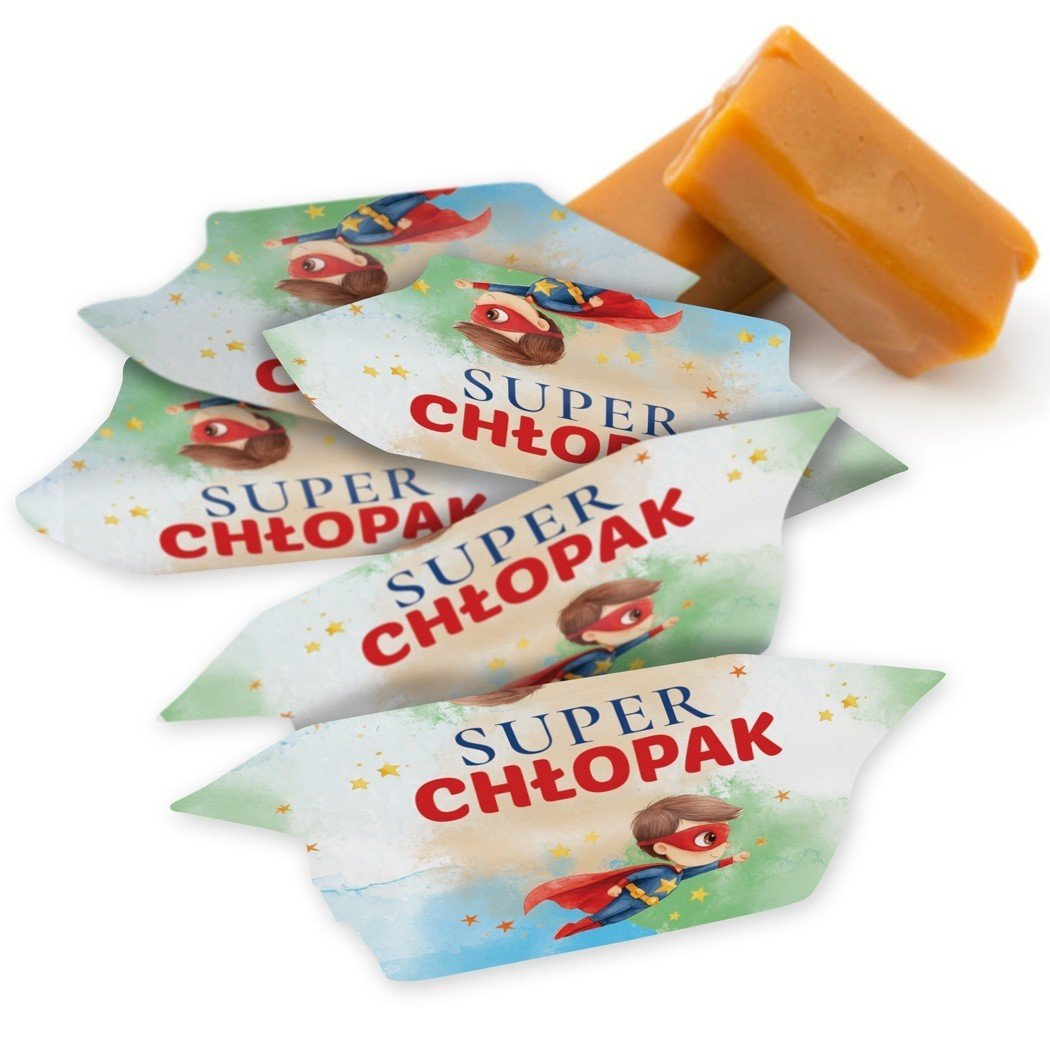 KRÓWKI na Dzień Chłopaka na upominek PREZENT SZKOŁA Super Chłopak 1kg 65szt SUPER CENA