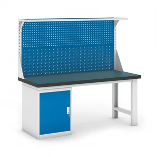 B2B Partner Stół warsztatowy GB z szafką i panelem, 1800 mm 469143 - Stoły warsztatowe - miniaturka - grafika 1