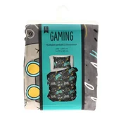 Pościel dla dzieci - Komplet szarej pościeli Gaming 160x200 cm dla gracza komputerowego - miniaturka - grafika 1