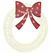 Ozdoby bożonarodzeniowe - vidaXL Wianek Ze LED Lights Ciepła biel 75 cm Akryl - miniaturka - grafika 1