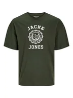Koszulki męskie - Jack & Jones Koszulka w kolorze khaki - miniaturka - grafika 1