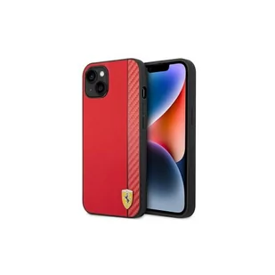 Ferrari Nakładka do iPhone 14 6,1" FEHCP14SAXRE czerwona HC PU Carbon - Etui i futerały do telefonów - miniaturka - grafika 1