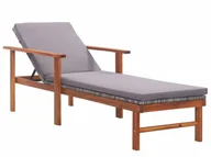 Leżaki ogrodowe - Elior Drewniany leżak ogrodowy, balkonowy szary P5-R41 - miniaturka - grafika 1