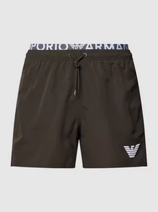 Spodenki kąpielowe z elastycznym paskiem z logo model ‘Double’ - Kąpielówki męskie - miniaturka - grafika 1