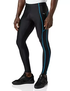 Spodenki męskie - Mizuno Męskie spodnie treningowe Core Long Tight, czarny/niebieski Algier, XXL - grafika 1