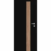 Drzwi wewnętrzne - Drzwi wewnętrzne bezprzylgowe pełne Tula Uni Black 70 lewe czarne aplikacje orzech karmel Classen 5903442870246 - miniaturka - grafika 1
