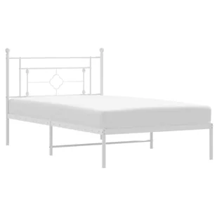 Metalowa rama łóżka z wezgłowiem, biała, 107x203 cm Lumarko! - Łóżka - miniaturka - grafika 3