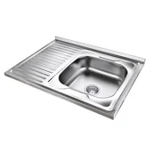 Zlewozmywaki - Zlewozmywak MYQ Rosario 11-P ROS11S8PBS Stalowy - miniaturka - grafika 1