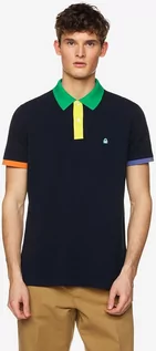 Koszulki męskie - Benetton Koszulka polo w kolorze grantowym - grafika 1