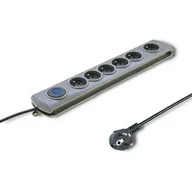 Listwy zasilające - QOLTEC Listwa antyprzepięciowa Quick Switch 6 Gniazd 3m (50166) - miniaturka - grafika 1