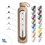 Shakery i bidony sportowe - SZKLANA BUTELKA NA WODĘ POKROWIEC SILIKON KOLOR 1l - miniaturka - grafika 1