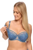 Biustonosze ciążowe - Biustonosz dla karmiących Mama 1227 półusztywniany niebieski 75B - miniaturka - grafika 1