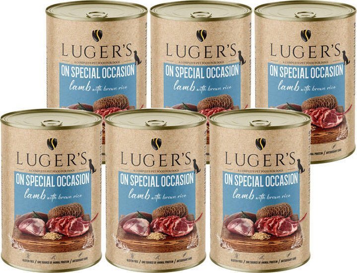Karma mokra dla psa Luger's On Special Occasion jagnięcina z ryżem brązowym zestaw 6 x 400 g