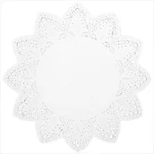 Dekoracje i nakrycia stołu na imprezę - Serwetka dekoracyjna, okrągła, biała, 20 cm, 100 szt SER120-KJ - miniaturka - grafika 1
