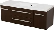 Szafki łazienkowe - Szafka łazienkowa wenge mat 120cm FOKUS z umywalką - miniaturka - grafika 1