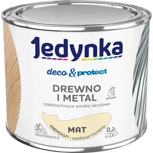 Farba akrylowa Jedynka DecoProtect Drewno i Metal Mat Kremowy 0,2 l - Emalie - miniaturka - grafika 1