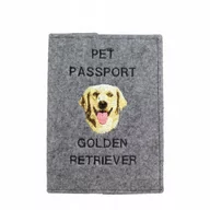 Etui na dokumenty i karty - Golden Retriever Haftowany pokrowiec na paszport - miniaturka - grafika 1
