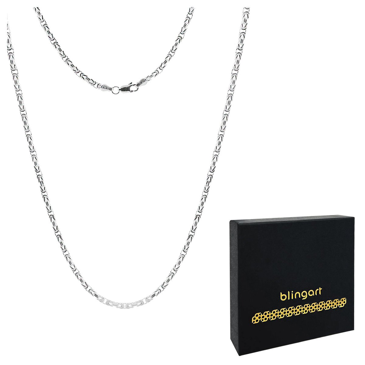 Łańcuszek męski srebrny splot KRÓLEWSKI bizantyjsk