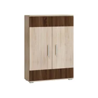 Szafki do salonu - Szafka SLR-03 Solar MebloCross Sonoma Jasna / Biały Połysk - miniaturka - grafika 1