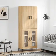 Witryny - vidaXL Witrynka, dąb sonoma, 69,5x34x180 cm, materiał drewnopochodny - miniaturka - grafika 1