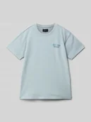 Koszulki dla chłopców - T-shirt z nadrukiem z logo - miniaturka - grafika 1