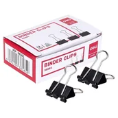 Spinacze i klipsy do papieru - Klipsy do akt Deli 19mm czarne opakowanie 12 sztuk - miniaturka - grafika 1
