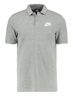 Koszulki męskie - Koszulka Polo Męska Szara Małe Logo Nike Bawełna CN8764-063 r. S - miniaturka - grafika 1