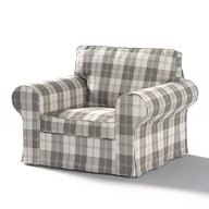 Pokrowce na meble - Dekoria Pokrowiec na fotel Ektorp krata szaro-biała 103 x 82 x 73 cm Edinburgh 612-115-79 - miniaturka - grafika 1